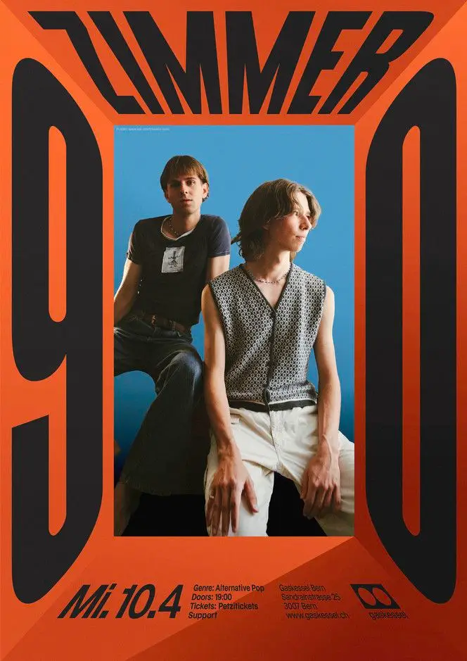 Zimmer 90 gig poster in orange and black
